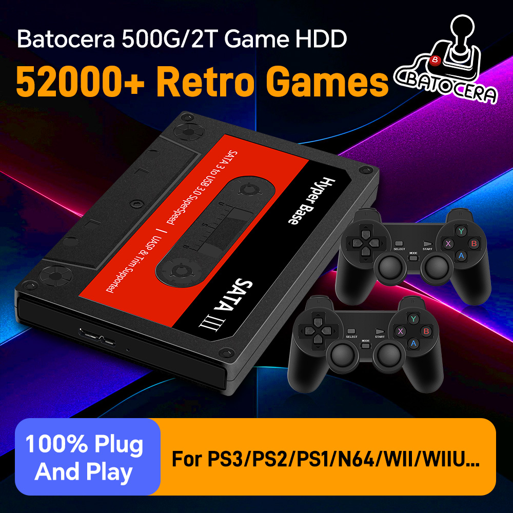 Retro Gaming Batocera - Batocera 500G 레트로 게임 하드 드라이브(48000개