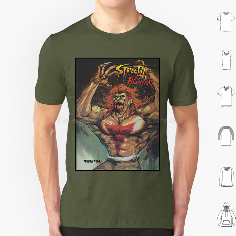 Retro Gaming Gamestop - Blanka-Korean 2 만화 T 셔츠 코튼