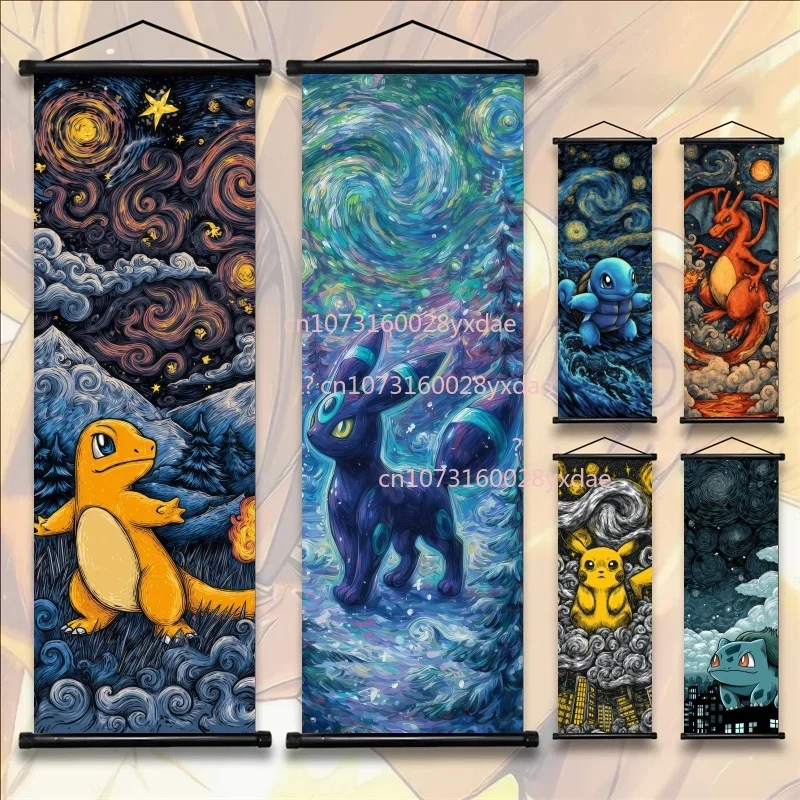 Retro Gaming Pokemon - 인쇄된 포켓몬 포스터, 애니메이션 벽 장식,
