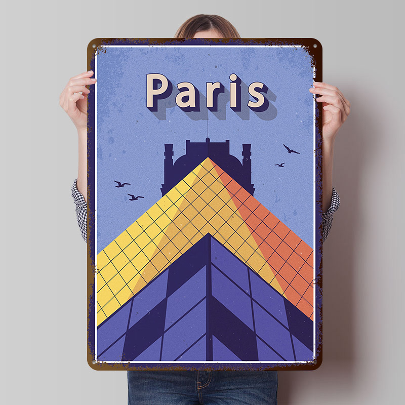 Retro Gaming Paris - 파리 여행 메탈 포스터 맞춤형 벽