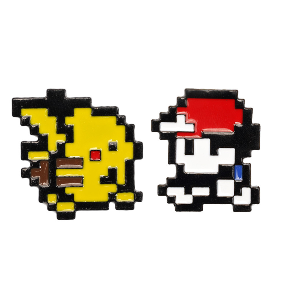 2pcs 레트로 게임 8 비트 픽셀 포켓몬 에나멜 핀  - Retro Gaming Pokemon 리뷰 및 가격