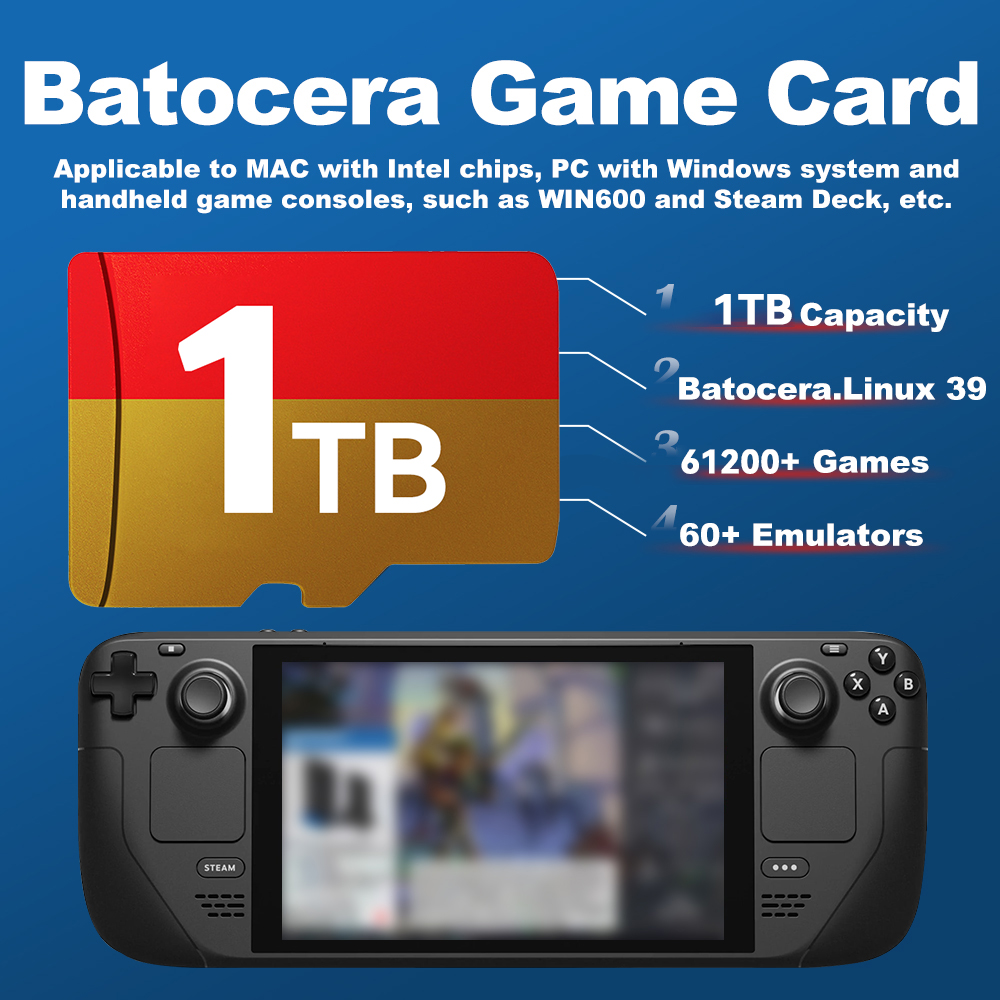 스팀 데크/승리용 1TB 게임 TF 카드 PS3/PS2 - Retro Gaming Batocera 리뷰 및 가격
